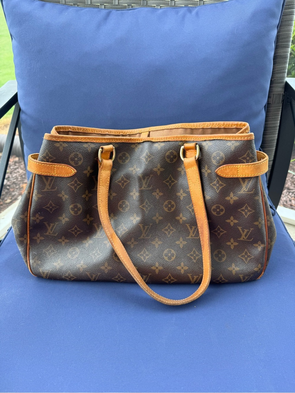 Louis Vuitton Monogram Canvas Tote with Brown and Tan Leather Trim